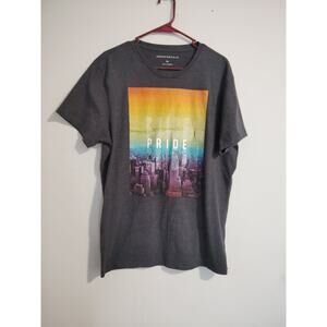 Aeropostale Repeating Pride Men's Gray Graphic Tee Size XL
